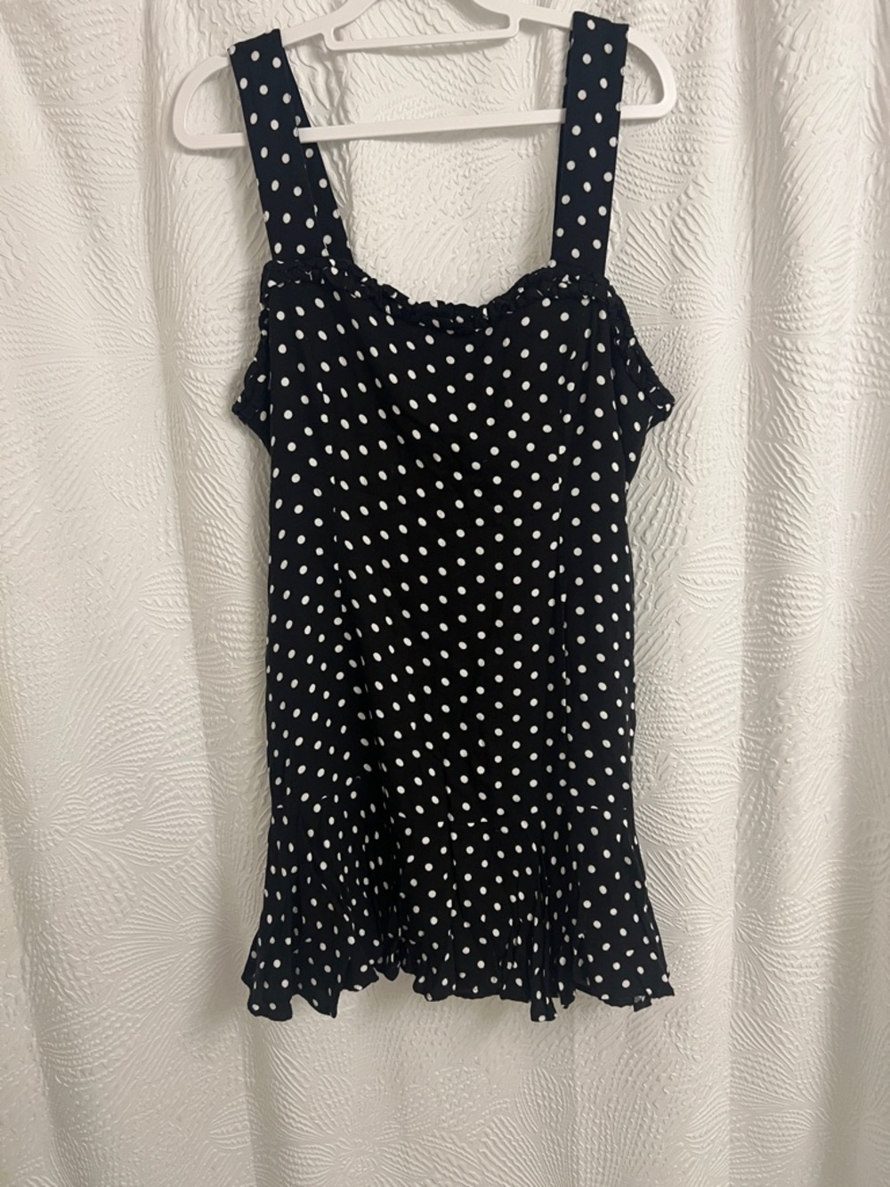 Polka Dot Black & White Sleeveless Women's Dress